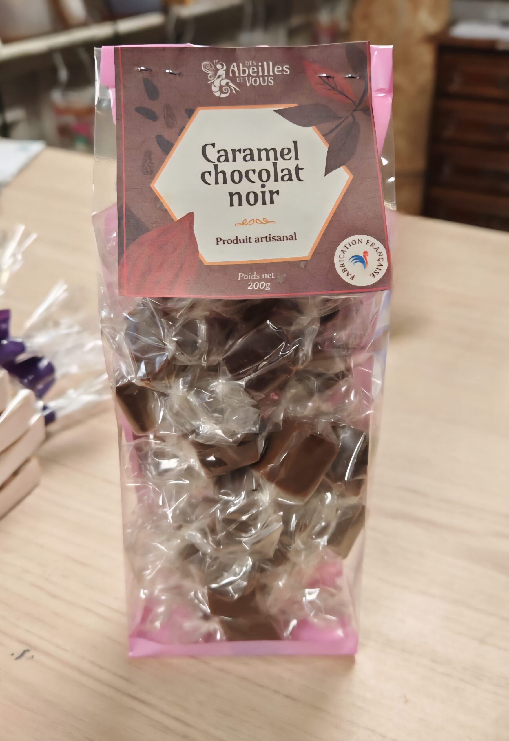 Caramel au miel au chocolat noir